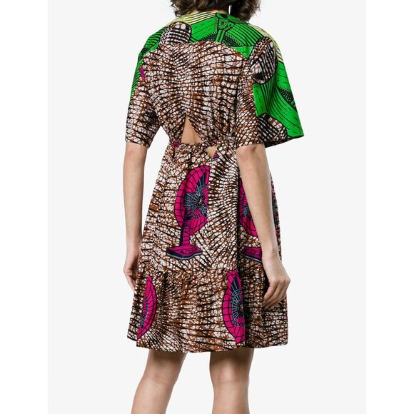 Stella McCartney Patterned Gabrielle mini dress cut out back sz IT 46 / US 12 - Picture 14 of 15